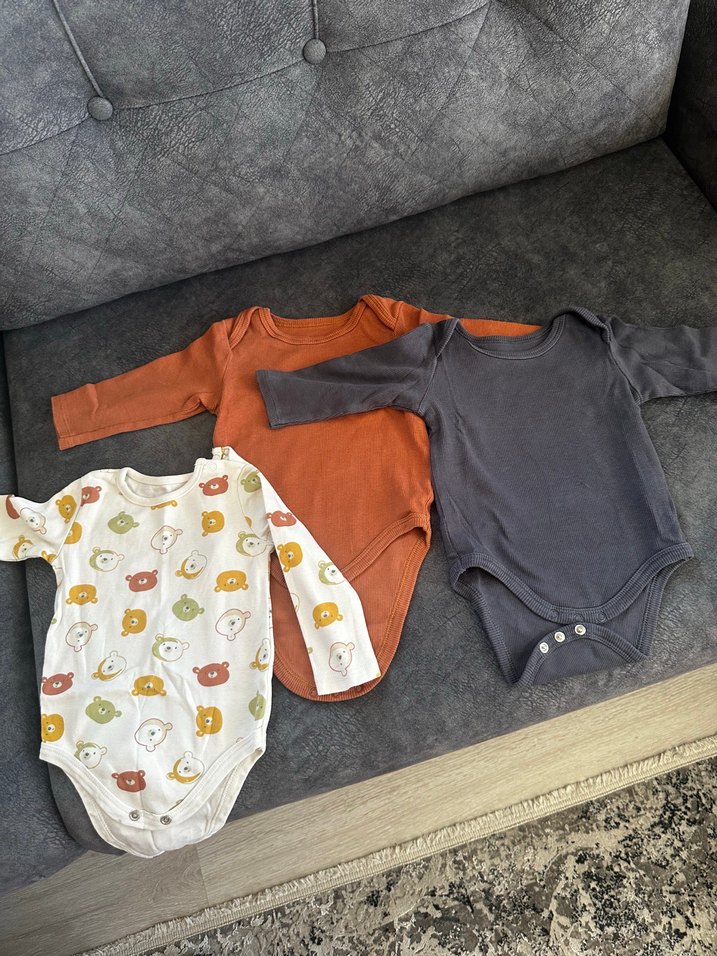 Uzun Kollu Düğmeli Bebek Body - Görsel 2