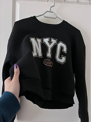 NYC nakışlı sweatshirt