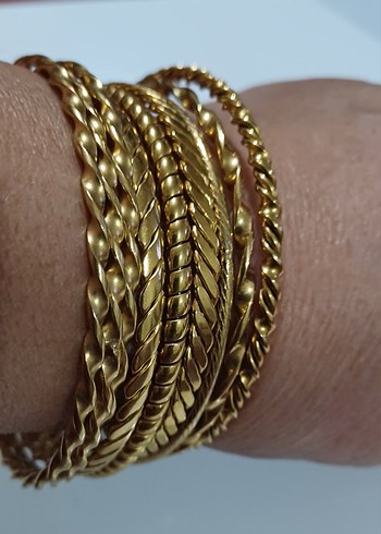 Altın Renkli Bohem Yılan Burgu Desenli Bilezik tane 100TL - Görsel 2