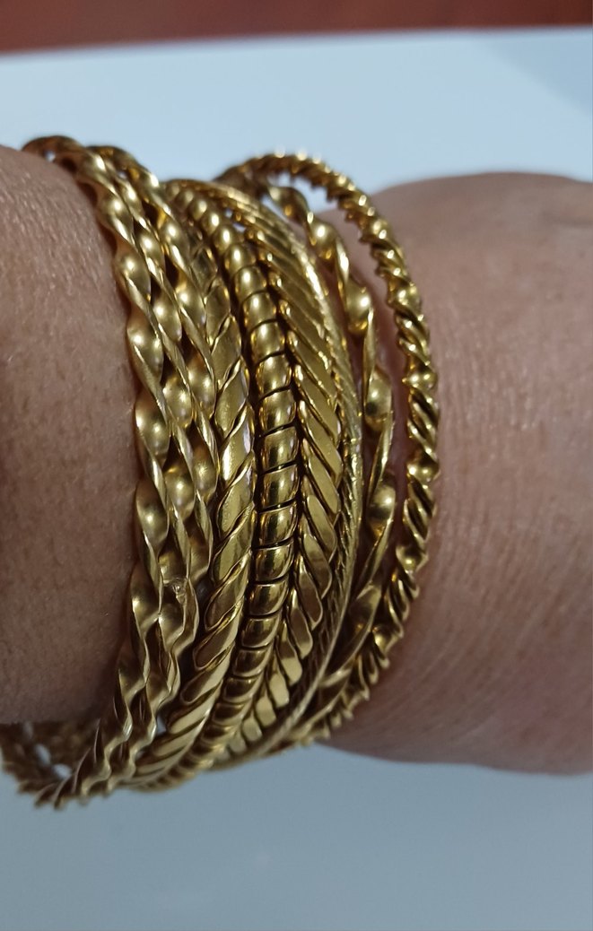 Altın Renkli Bohem Yılan Burgu Desenli Bilezik tane 100TL - Görsel 2