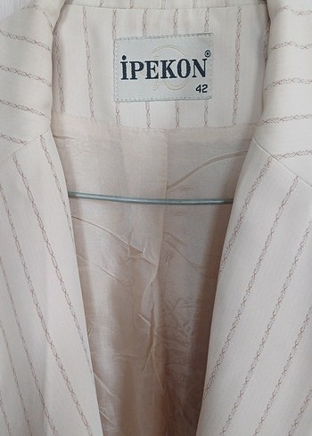 Bej Düğmeli Kadın Blazer Ceket - Görsel 4