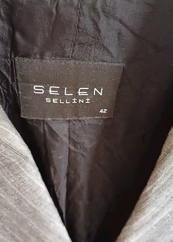 Gri Çizgili Kadın Ceket - Görsel 2