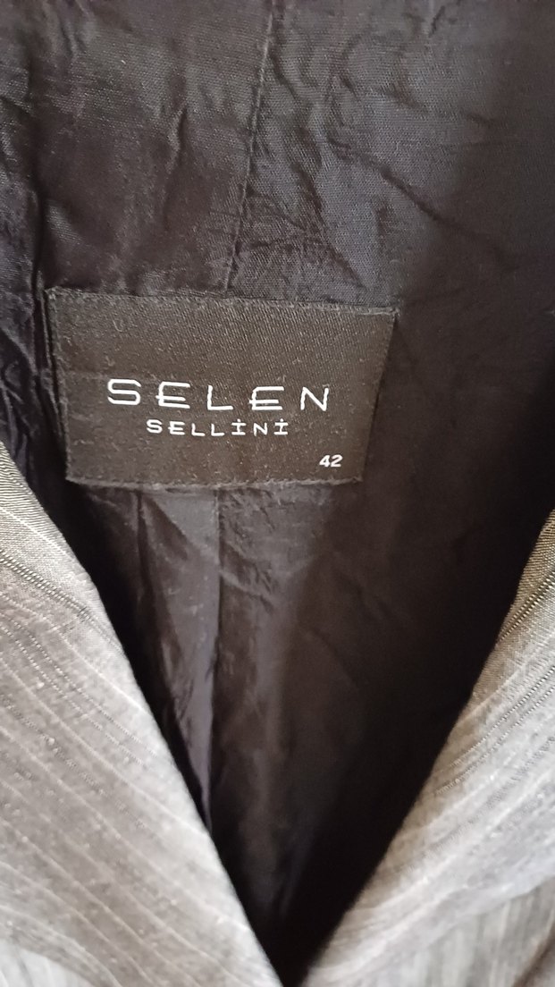 Gri Çizgili Kadın Ceket - Görsel 2