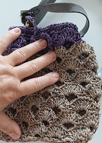 Dantel Detaylı Örgü Kadın Çapraz Çanta - Görsel 2