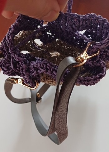 Dantel Detaylı Örgü Kadın Çapraz Çanta - Görsel 4