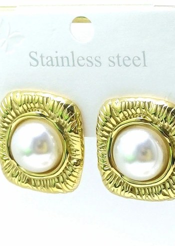 Vintage Düğmeli Mini Mor Küpe - Görsel 2