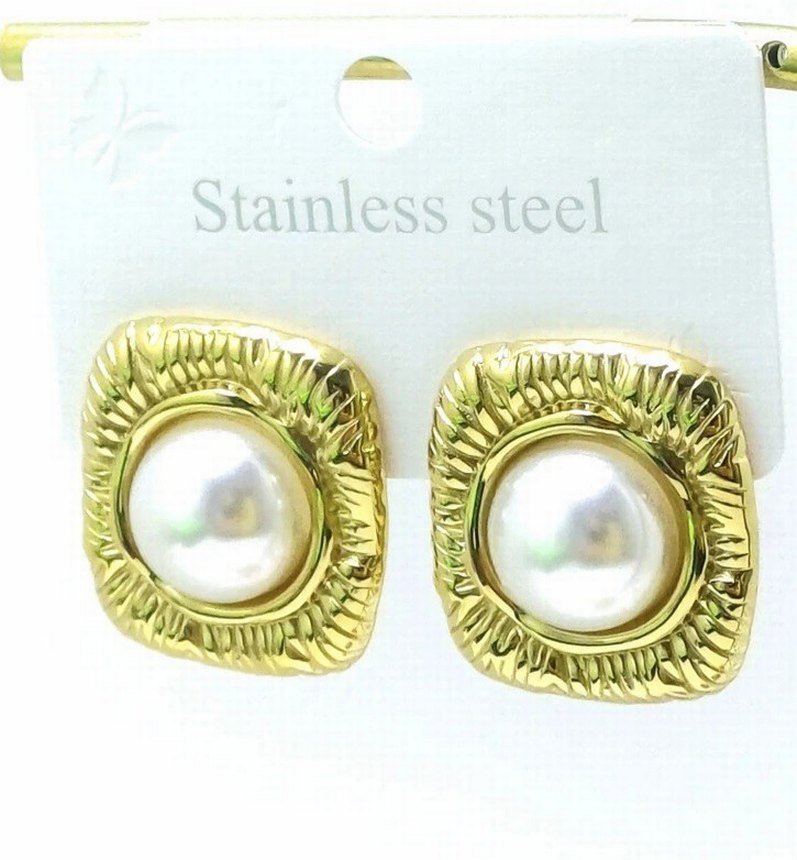 Vintage Düğmeli Mini Mor Küpe - Görsel 2