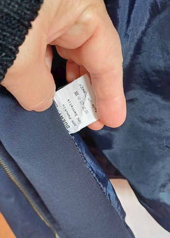 Düğme Süslü Lajivert Deri Görünümlü Kadın Ceket - Görsel 6