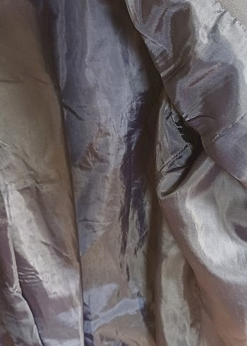 Düğme Süslü Lajivert Deri Görünümlü Kadın Ceket - Görsel 8