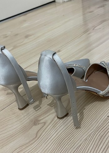 40 Beden Saten Stiletto Topuklu Kadın Abiye Ayakkabı