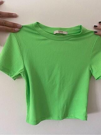 Pull&Bear Neon Yeşil Tişört
