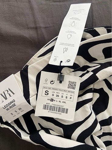 s Beden Zara zebra desenli tayt pantolon