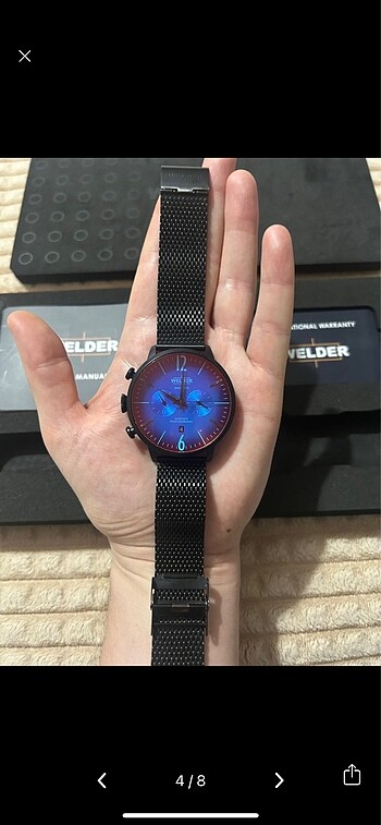 Beden mavi Renk Welder saat 47 mm Mavi