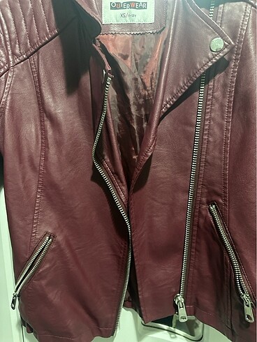 xs Beden bordo Renk Deri caket
