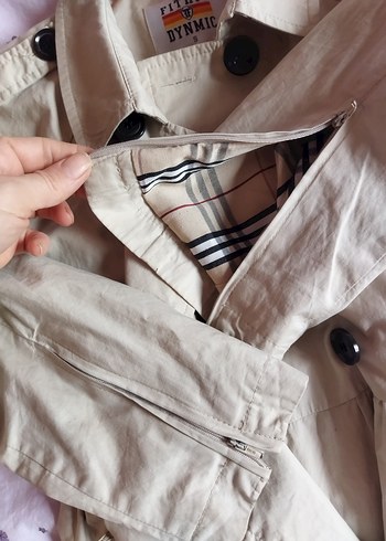 Bej Düğmeli Midi Kadın Trençkot - Görsel 3