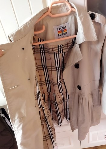 Bej Düğmeli Midi Kadın Trençkot - Görsel 2