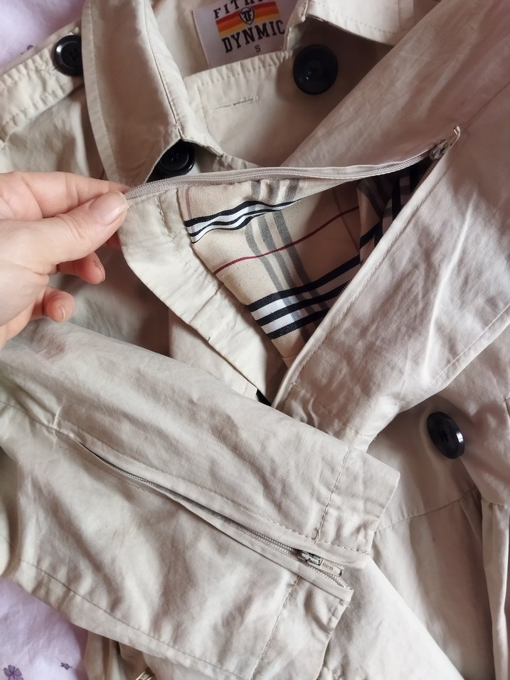 Bej Düğmeli Midi Kadın Trençkot - Görsel 3