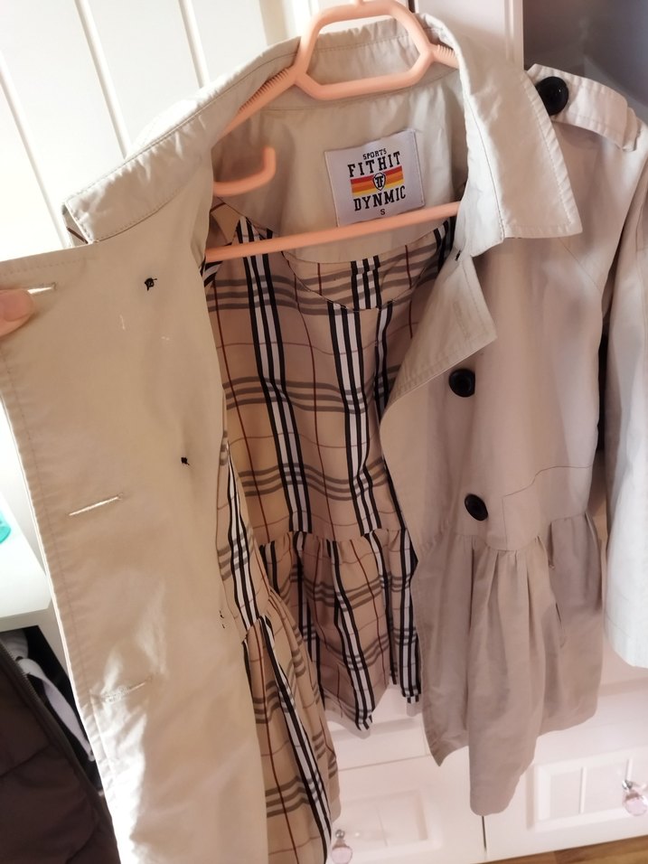 Bej Düğmeli Midi Kadın Trençkot - Görsel 2