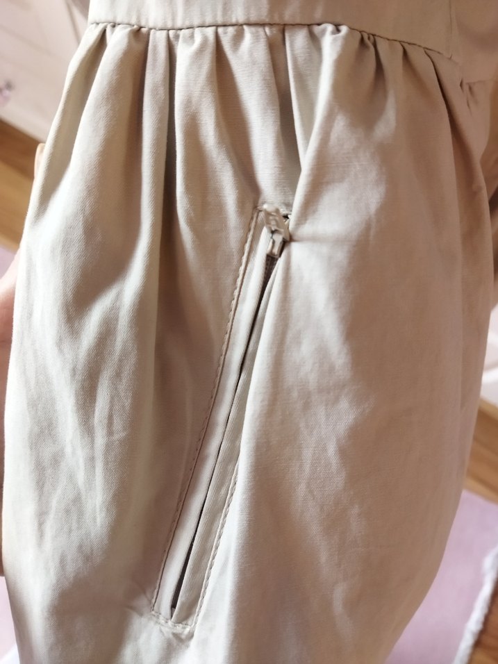 Bej Düğmeli Midi Kadın Trençkot - Görsel 4