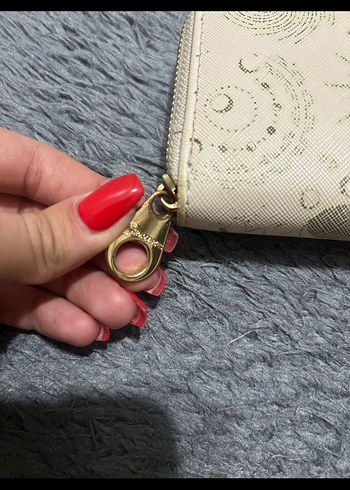 Stradivarius Beyaz Baskılı Deri Fermuarlı Kadın Cüzdanı - Görsel 3