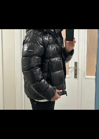 Calvin Klein Parlak Siyah Kapüşonlu Kışlık Mont - Görsel 6