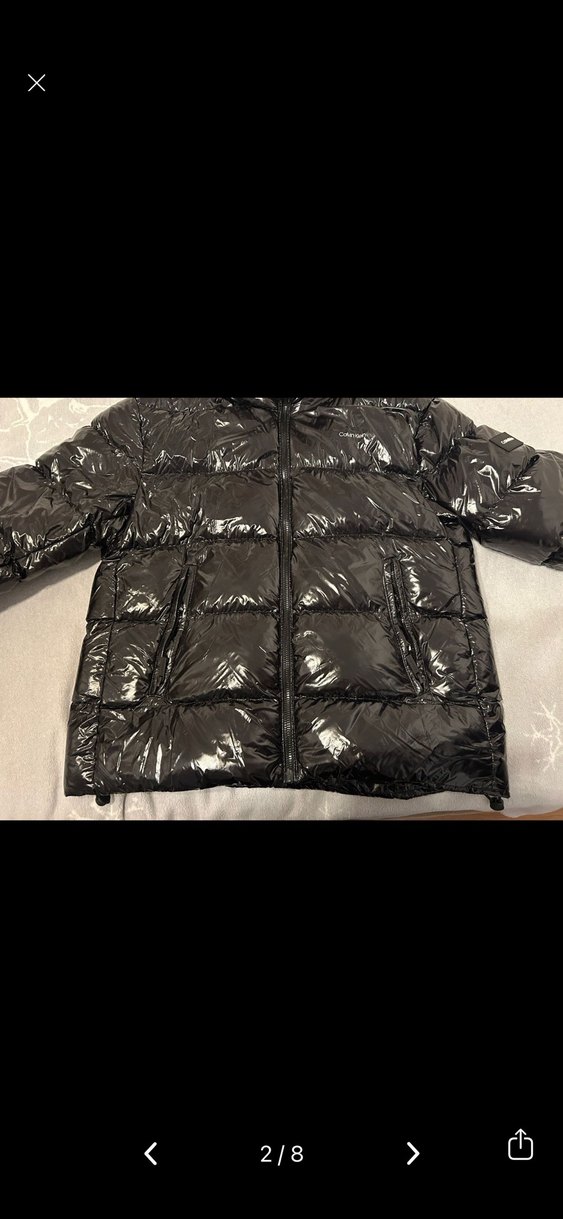 Calvin Klein Parlak Siyah Kapüşonlu Kışlık Mont - Görsel 2