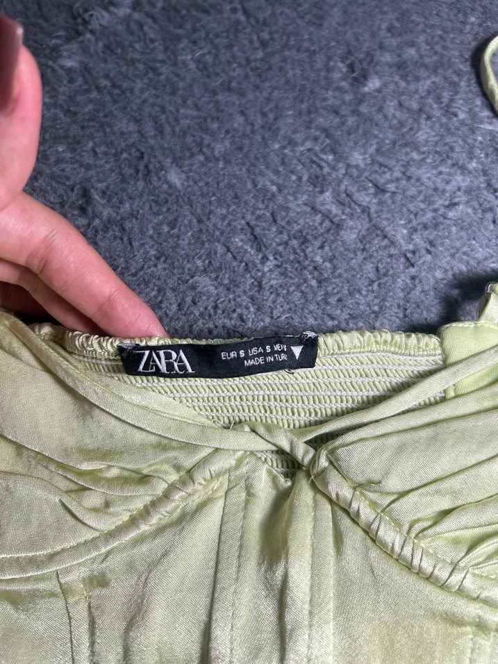 Zara Yeşil Drapeli Saten Büstiyer - Görsel 3