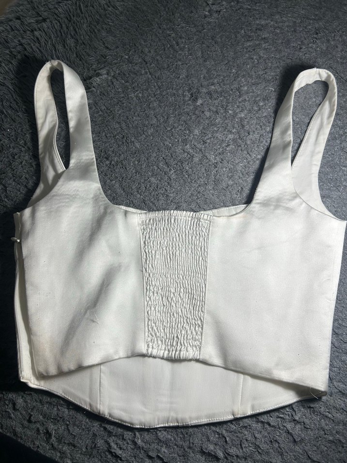 Zara Beyaz Straplez Midi Kadın Büstiyer - Görsel 4