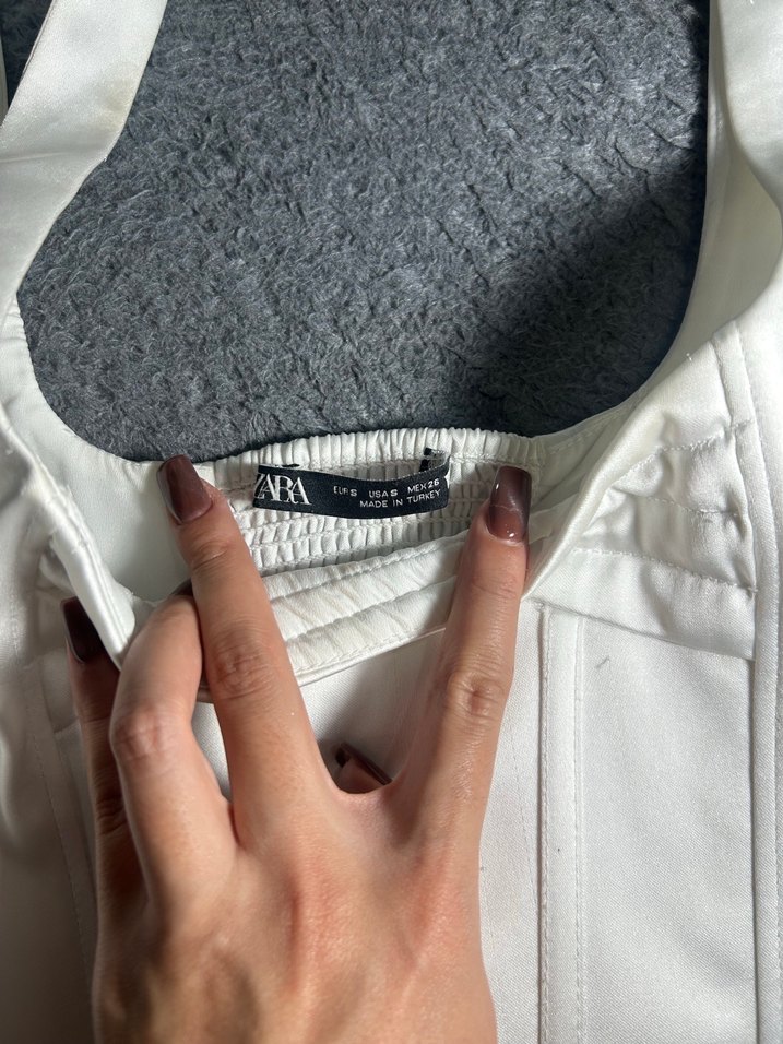 Zara Beyaz Straplez Midi Kadın Büstiyer - Görsel 3