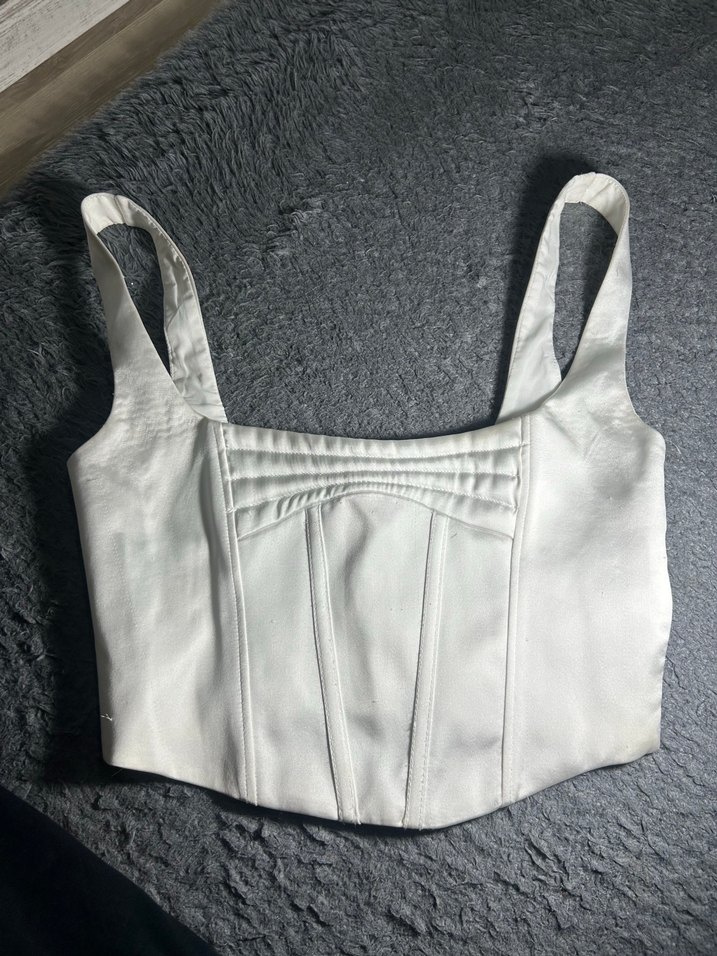 Zara Beyaz Straplez Midi Kadın Büstiyer - Görsel 2