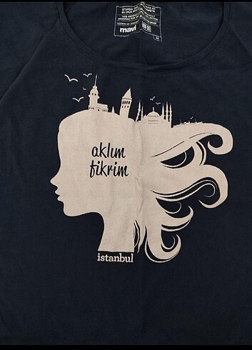 m Beden lacivert Renk Mavi İstanbul Tasarım T-shirt