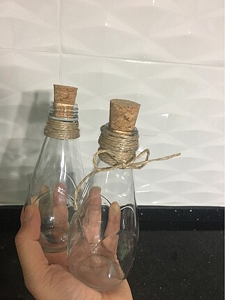 Beden Renk 4lü jüt cam mantar tıpalı baharatlık