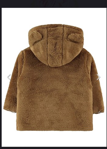 Civil Erkek bebek Çocuk Kahverengi Peluş Kapüşonlu Mont