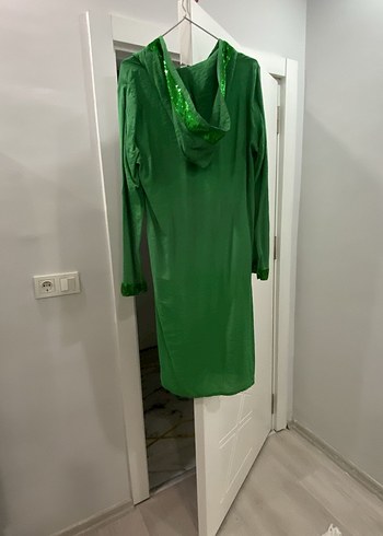 44 Beden Yeşil Uzun Bohem ceket