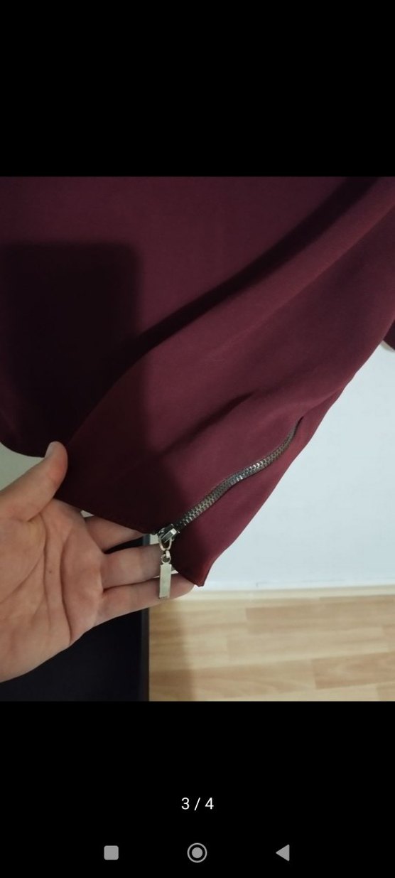 Bordo Kadın  Uzun Kollu bluz - Görsel 3