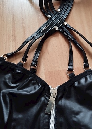 Siyah Deri Bustiyer - Görsel 2