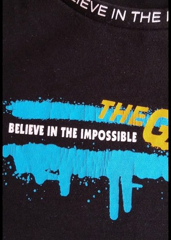 çocuk Siyah Baskılı Uzun Kollu Sweatshirt - Görsel 7