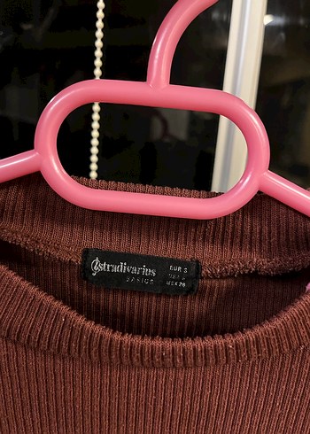 Stradivarius Düğmeli Yüksek Yakalı Kahverengi Kadın Kazak stradivairus