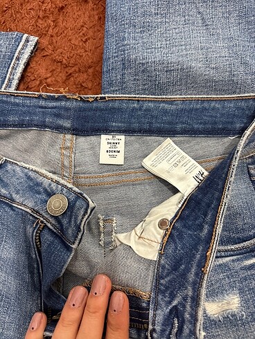 31 Beden lacivert Renk Kadın skinny düşük bel pantolon