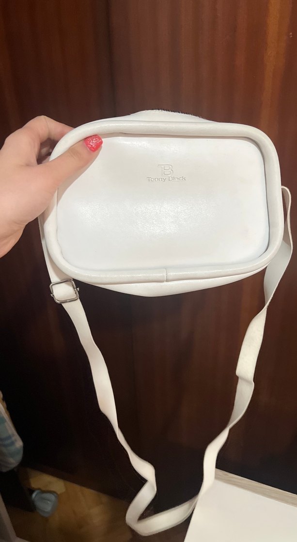 Beyaz Deri Kadın Çapraz Çanta - Görsel 3