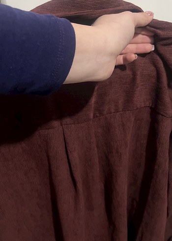 Bordo Süet Düğmeli Kadın Gömlek - Görsel 7