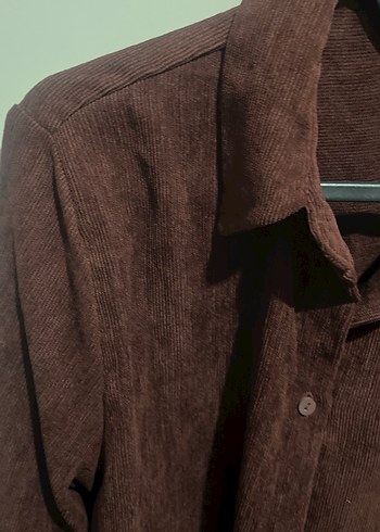 Bordo Süet Düğmeli Kadın Gömlek - Görsel 3