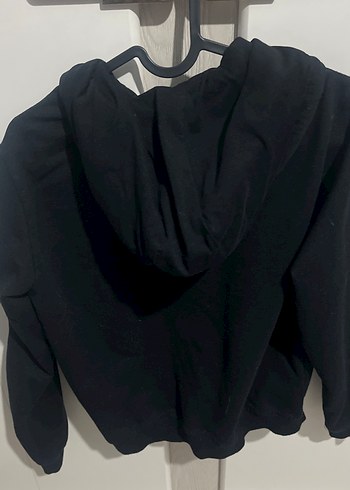 Siyah Kapüşonlu Fermuarlı Kadın Sweatshirt - Görsel 5