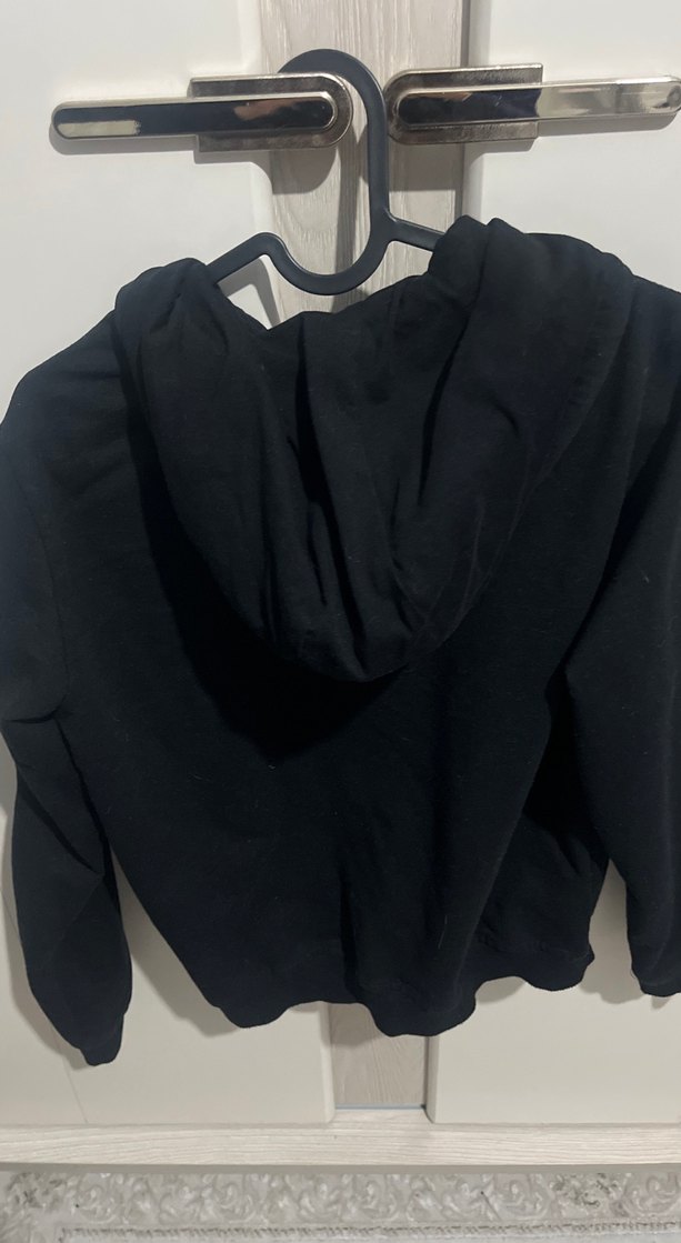 Siyah Kapüşonlu Fermuarlı Kadın Sweatshirt - Görsel 5