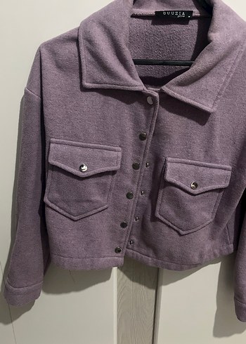 Düğmeli Mor Kadın Midi Ceket - Görsel 2