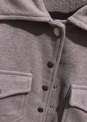 Düğmeli Mor Kadın Midi Ceket - Görsel 6