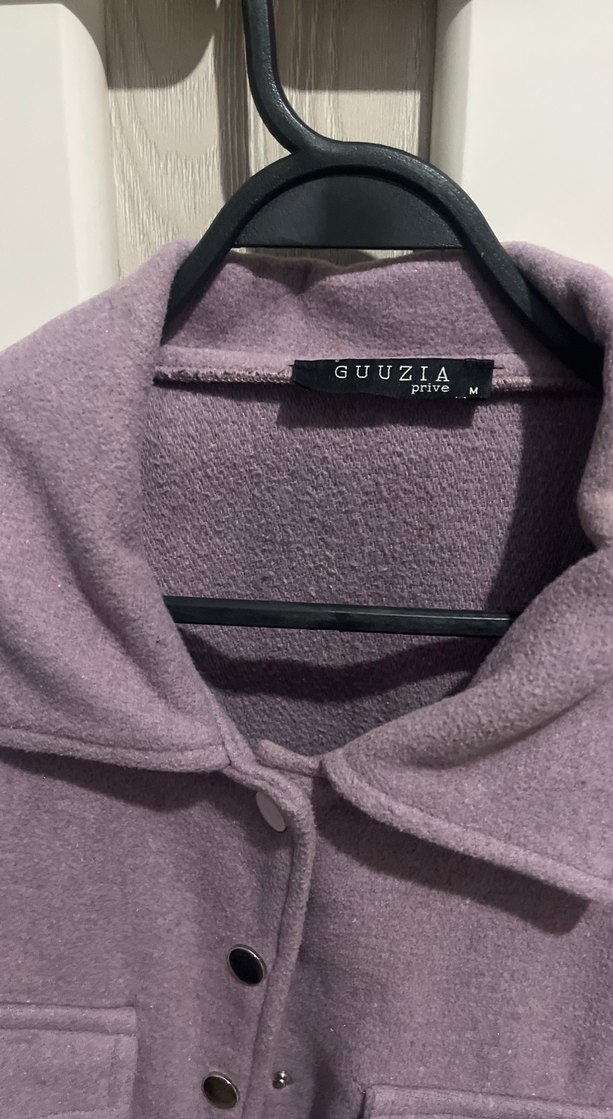 Düğmeli Mor Kadın Midi Ceket - Görsel 5