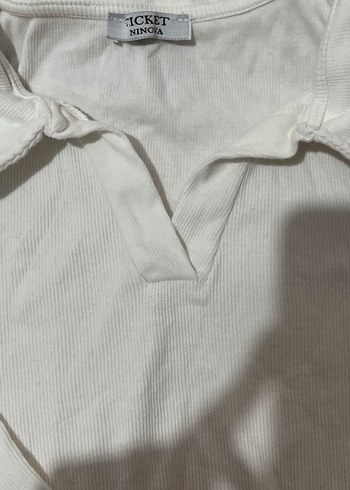 Kadın Beyaz Uzun Kollu Keten Gömlek - Görsel 2