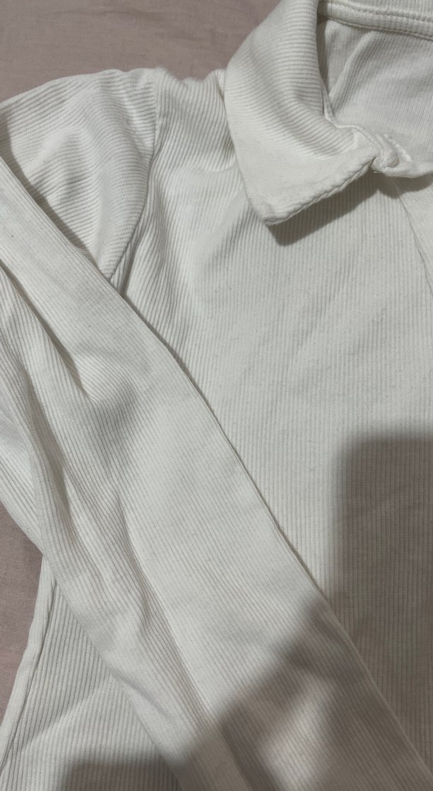 Kadın Beyaz Uzun Kollu Keten Gömlek - Görsel 3