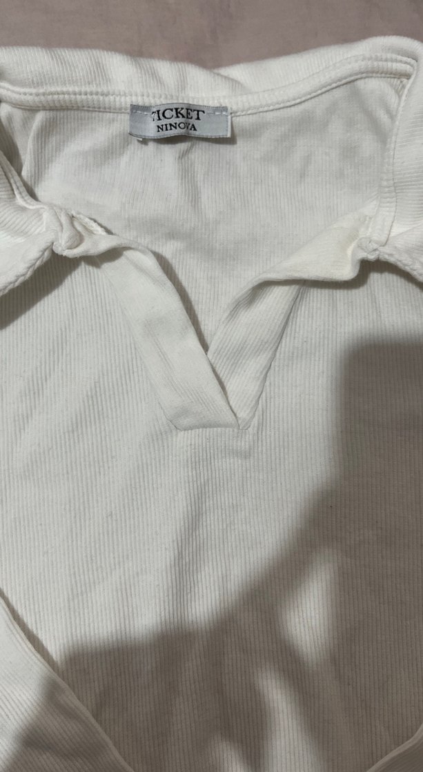 Kadın Beyaz Uzun Kollu Keten Gömlek - Görsel 2